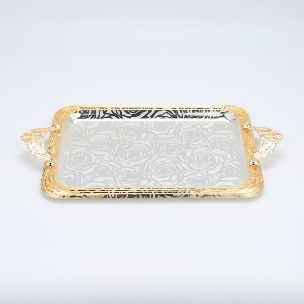 Lace Rectangular Iron Tray Pattern Double Color