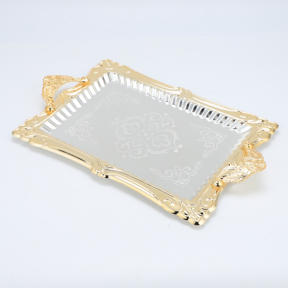 Elegant Metal Serving Tray for Home Cafe