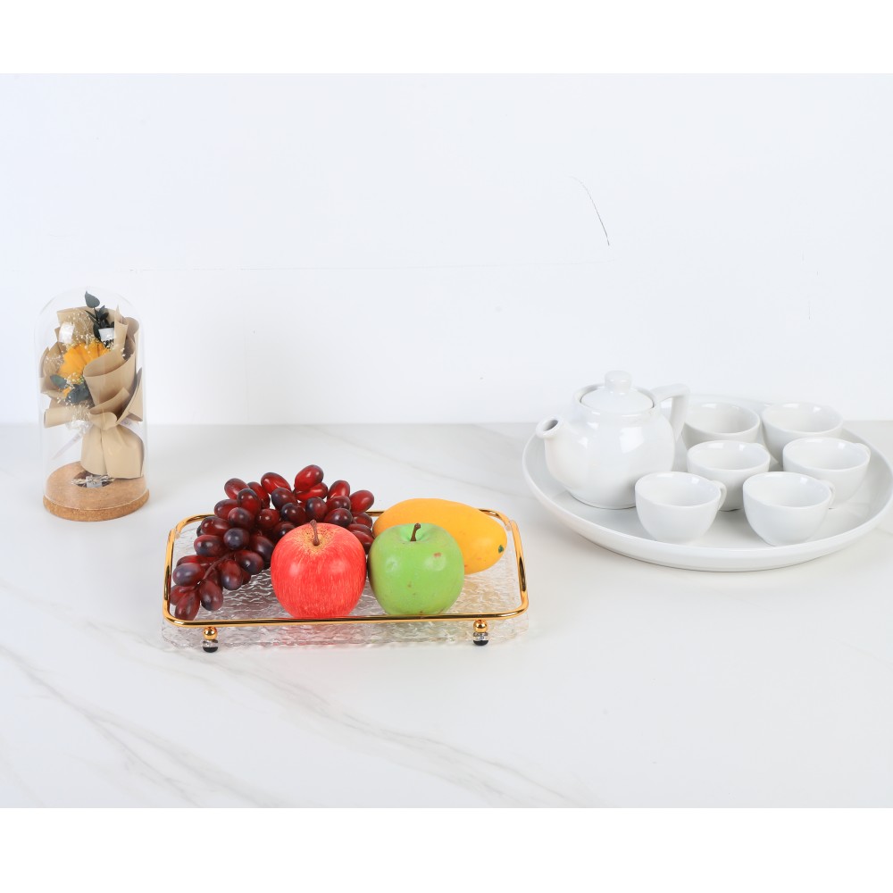 Metal Handle Acrylic Tray