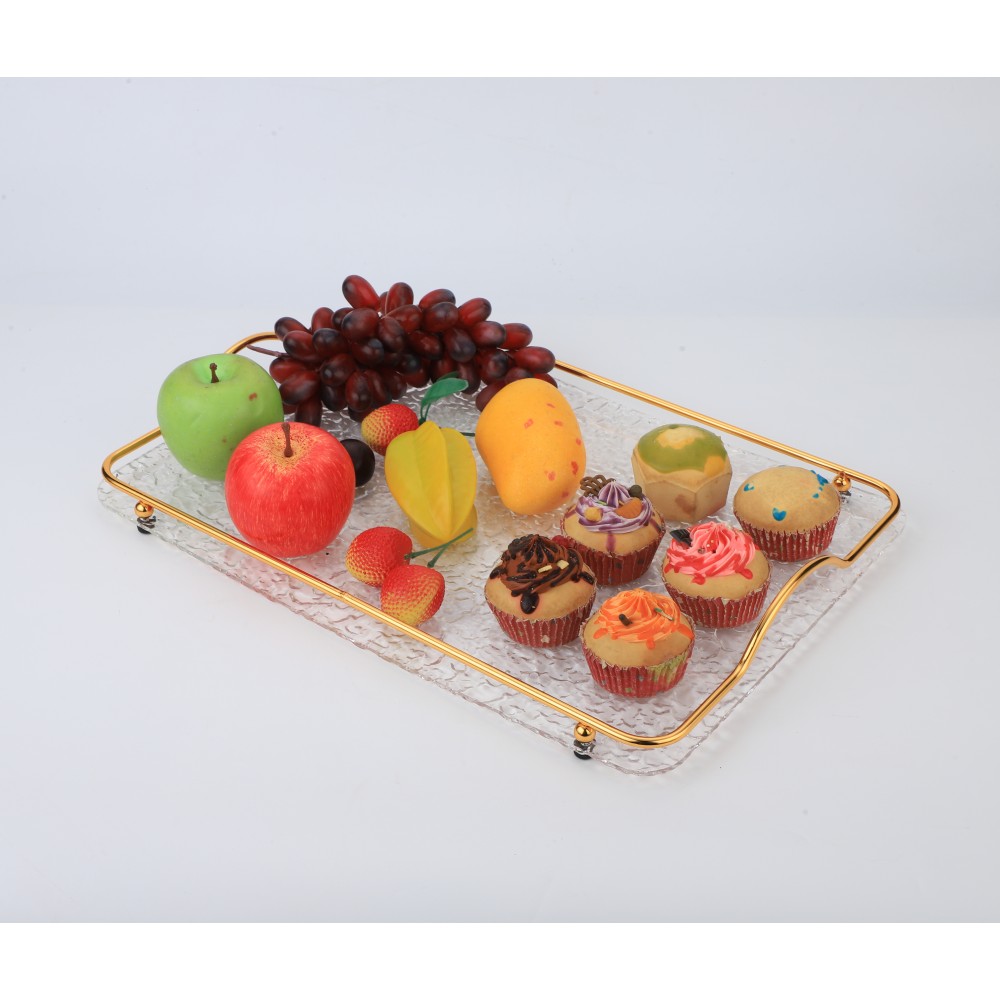 Metal Handle Acrylic Tray