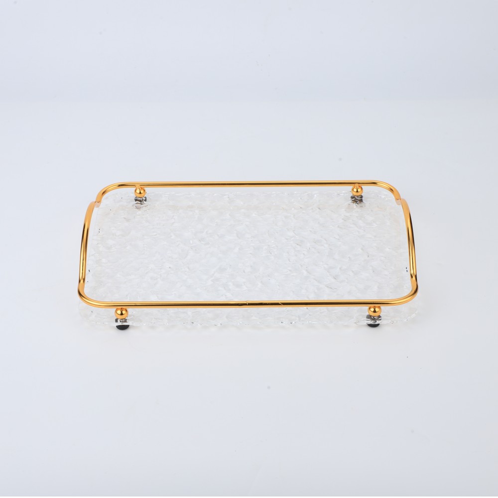 Metal Handle Acrylic Tray