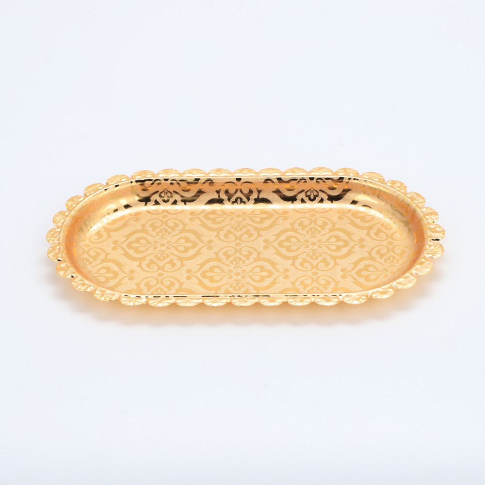 Small Lace Pattern Oval Iron Tray