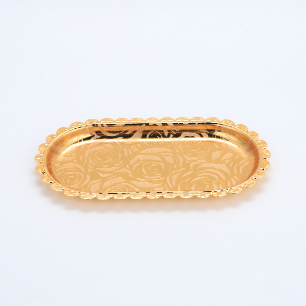 Small Lace Pattern Oval Iron Tray