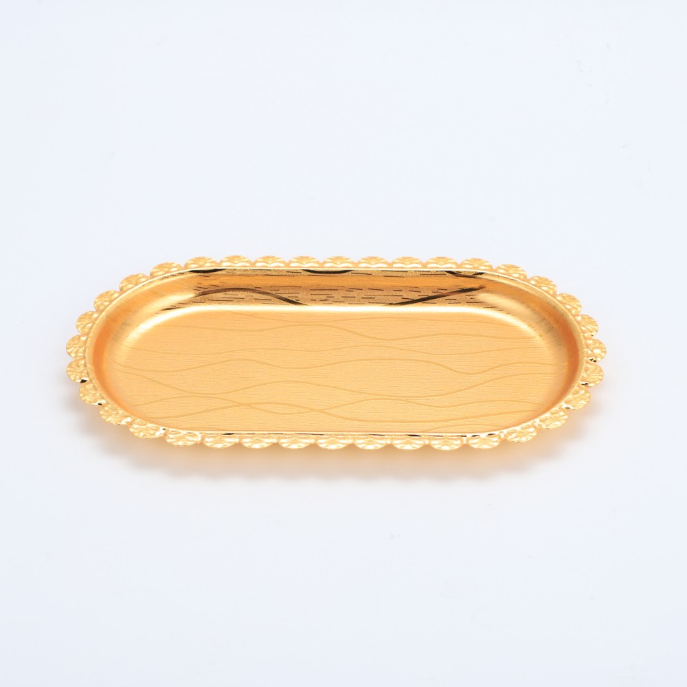 Small Lace Pattern Oval Iron Tray