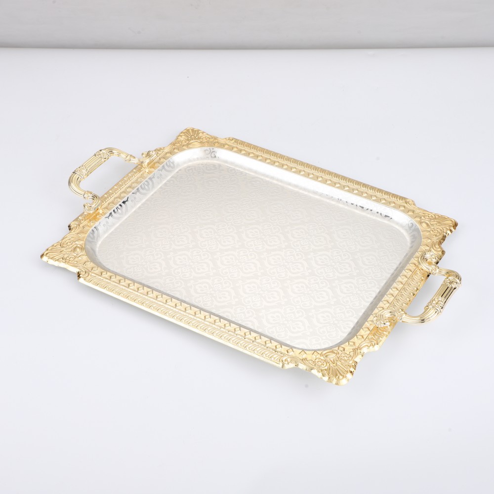 Metal Serving Tray, Rectangular Metal Serving Tray, Decorative Serving Platter