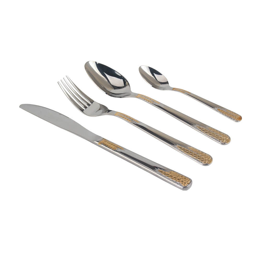 Stainless Steel Flatware Set, Mirror Polished Cutlery Set Utensil Set, Tableware Include Forks Spoons Knives for Home Restaurant, Beaded Handle