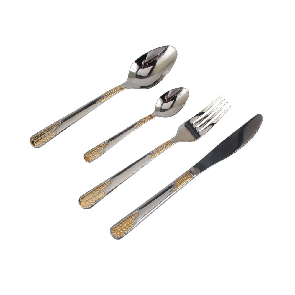 Stainless Steel Flatware Set, Mirror Polished Cutlery Set Utensil Set, Tableware Include Forks Spoons Knives for Home Restaurant, Beaded Handle