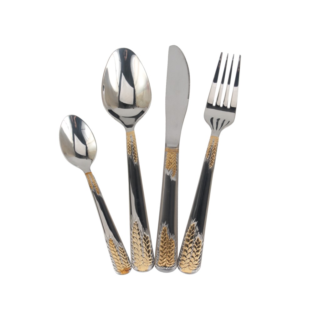 Stainless Steel Flatware Set, Mirror Polished Cutlery Set Utensil Set, Tableware Include Forks Spoons Knives for Home Restaurant, Beaded Handle