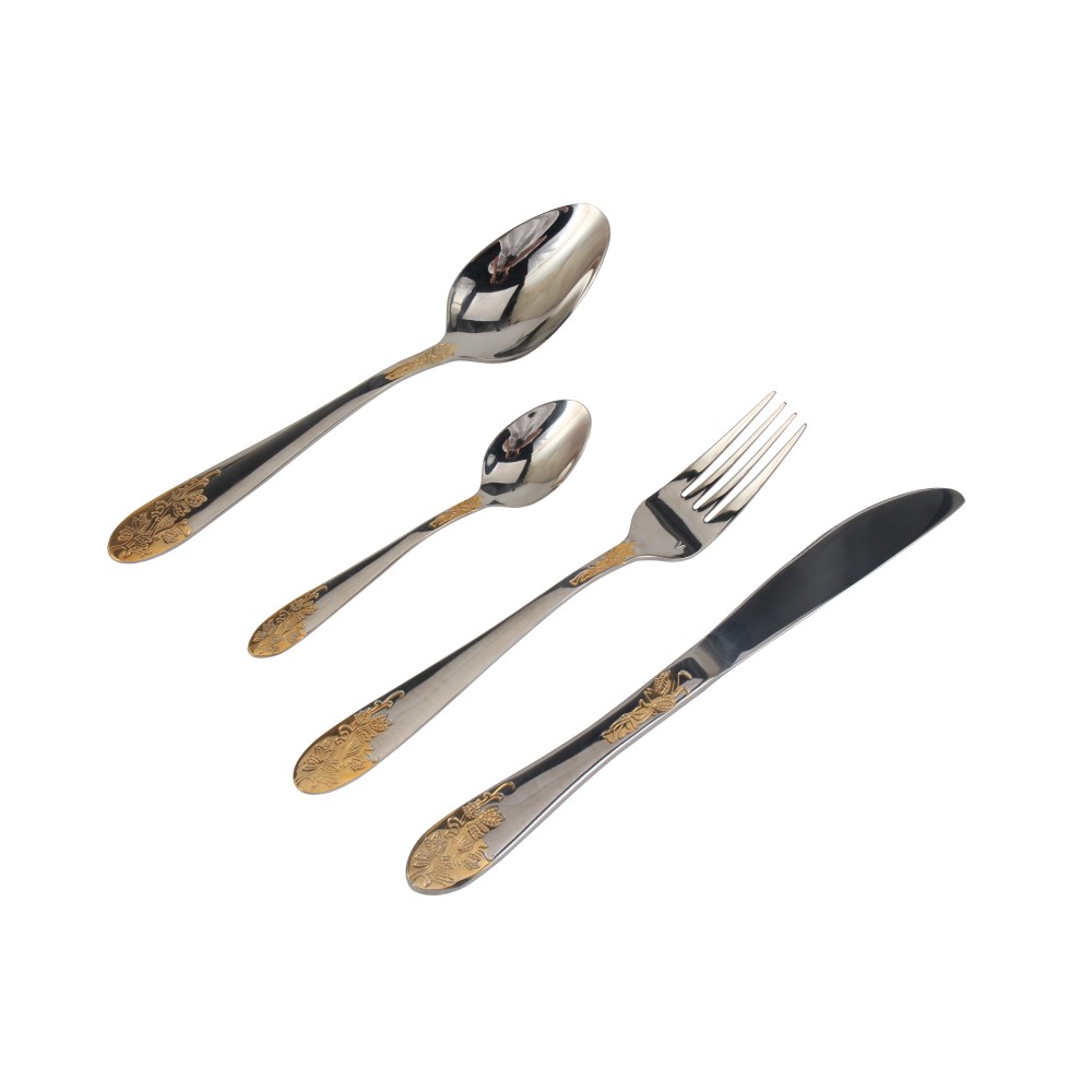 Stainless Steel Flatware Set, Mirror Polished Cutlery Set Utensil Set, Tableware Include Forks Spoons Knives for Home Restaurant, Beaded Handle