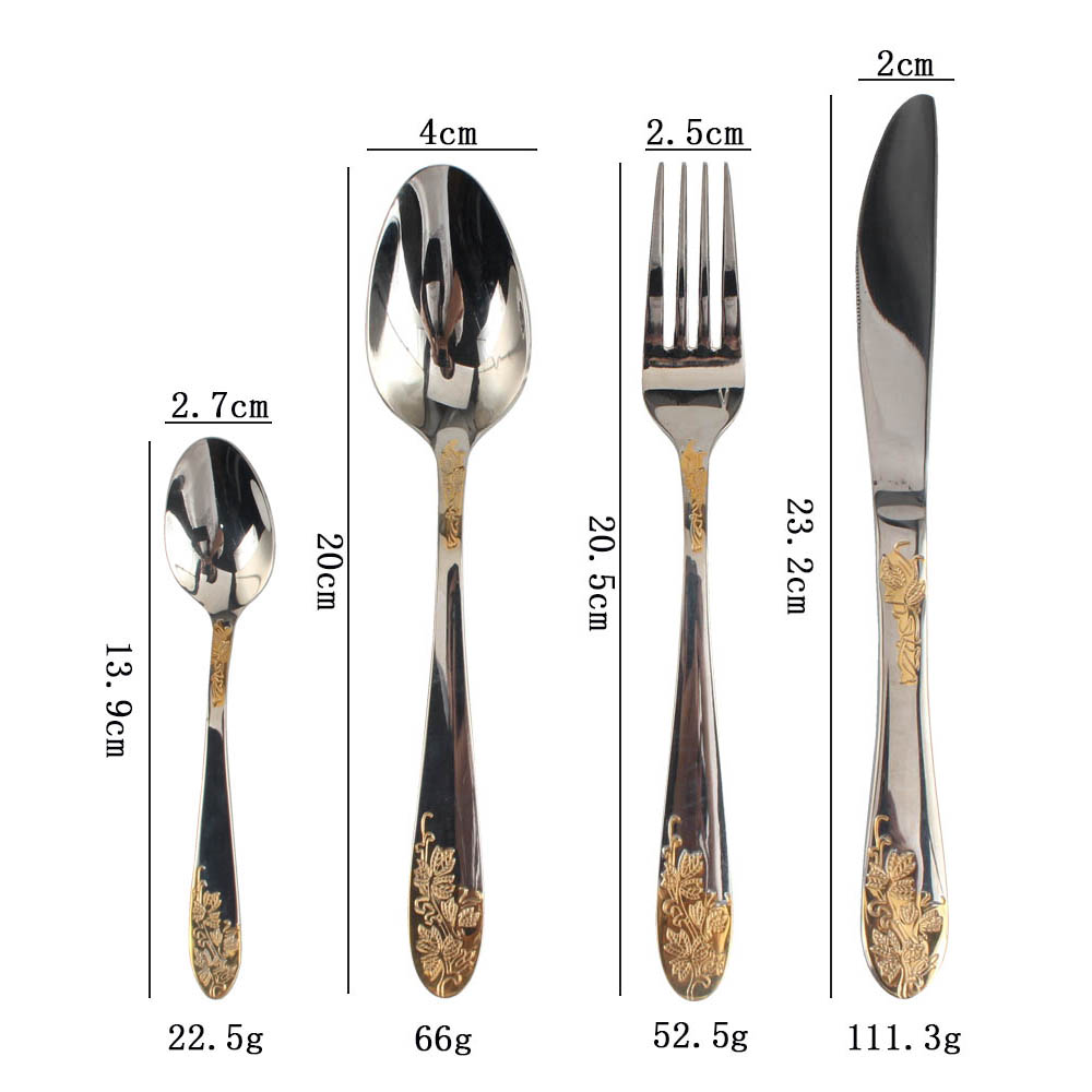 Stainless Steel Flatware Set, Mirror Polished Cutlery Set Utensil Set, Tableware Include Forks Spoons Knives for Home Restaurant, Beaded Handle