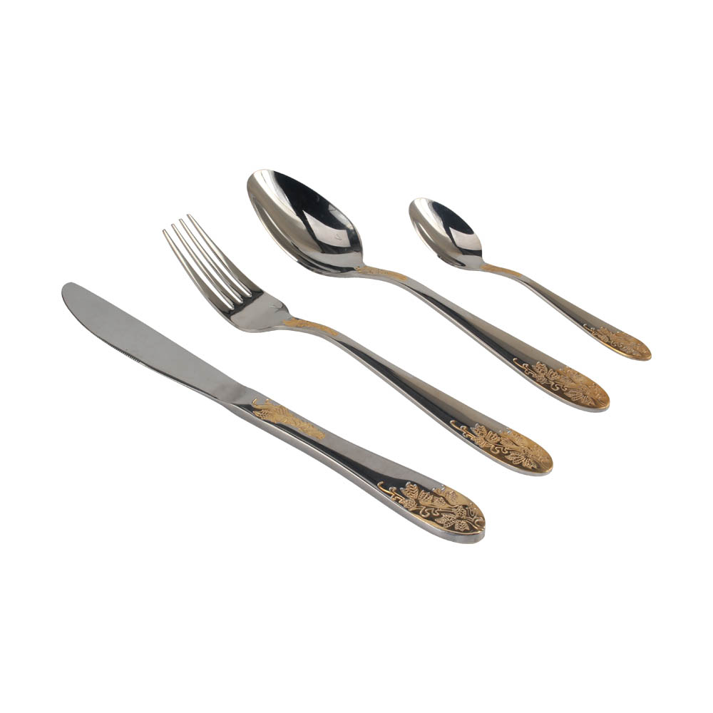 Stainless Steel Flatware Set, Mirror Polished Cutlery Set Utensil Set, Tableware Include Forks Spoons Knives for Home Restaurant, Beaded Handle