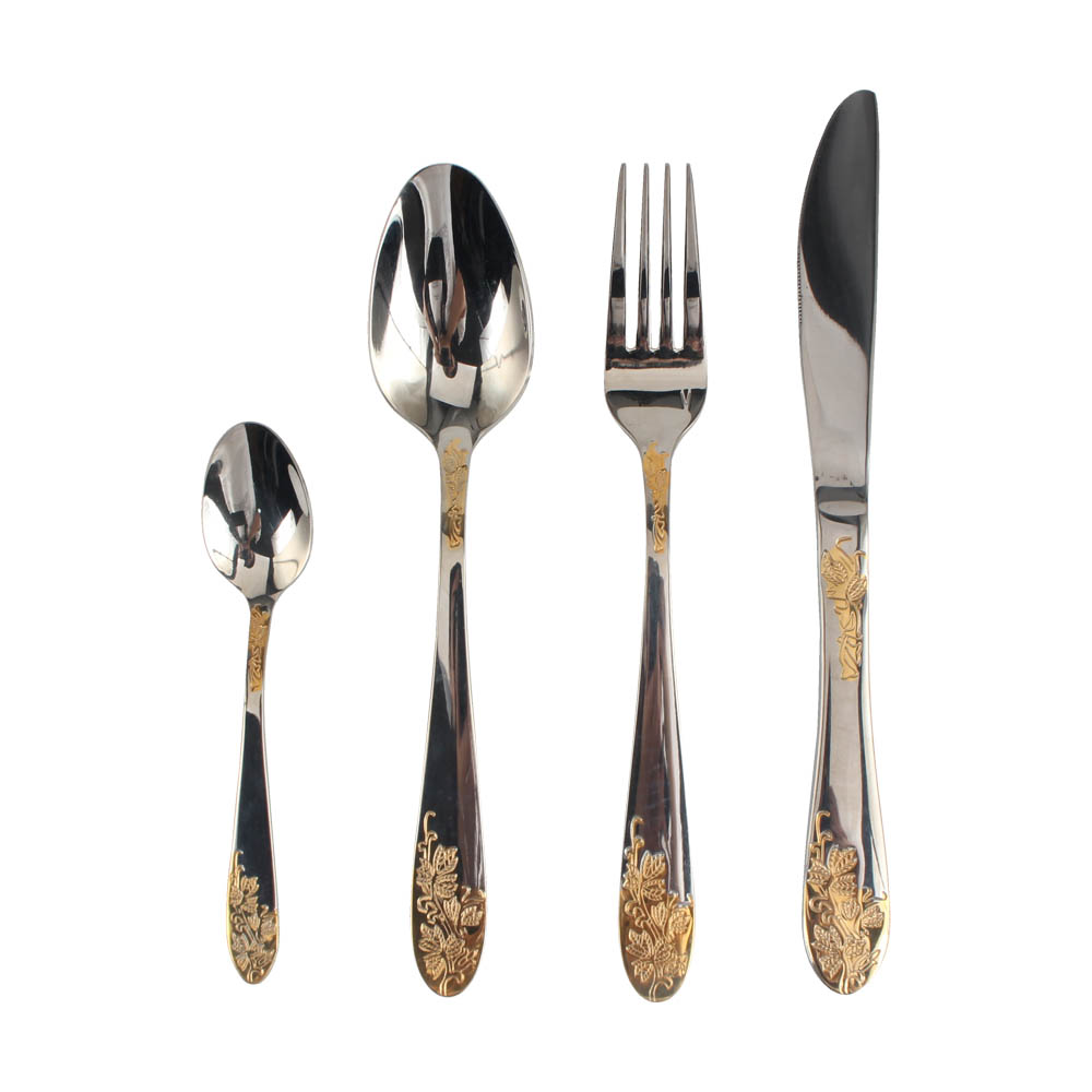 Stainless Steel Flatware Set, Mirror Polished Cutlery Set Utensil Set, Tableware Include Forks Spoons Knives for Home Restaurant, Beaded Handle