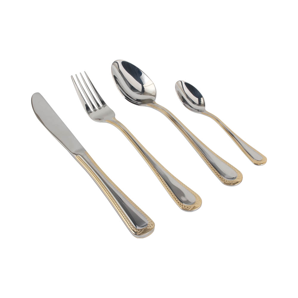 Stainless Steel Flatware Set, Mirror Polished Cutlery Set Utensil Set, Tableware Include Forks Spoons Knives for Home Restaurant, Beaded Handle