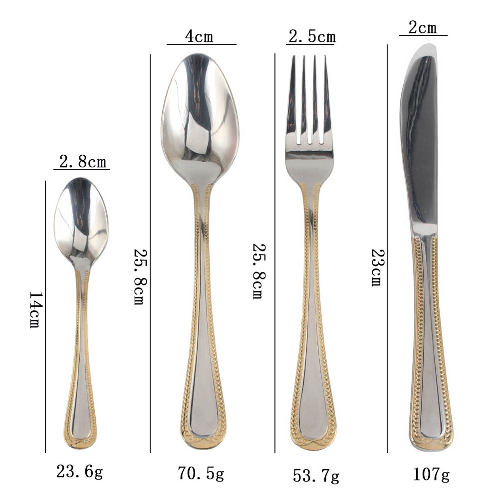 Stainless Steel Flatware Set, Mirror Polished Cutlery Set Utensil Set, Tableware Include Forks Spoons Knives for Home Restaurant, Beaded Handle