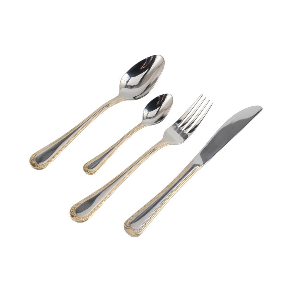 Stainless Steel Flatware Set, Mirror Polished Cutlery Set Utensil Set, Tableware Include Forks Spoons Knives for Home Restaurant, Beaded Handle