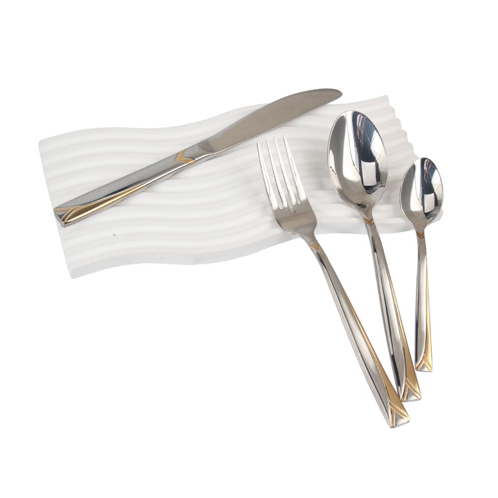 Stainless Steel Flatware Set, (65, Gold Accent)