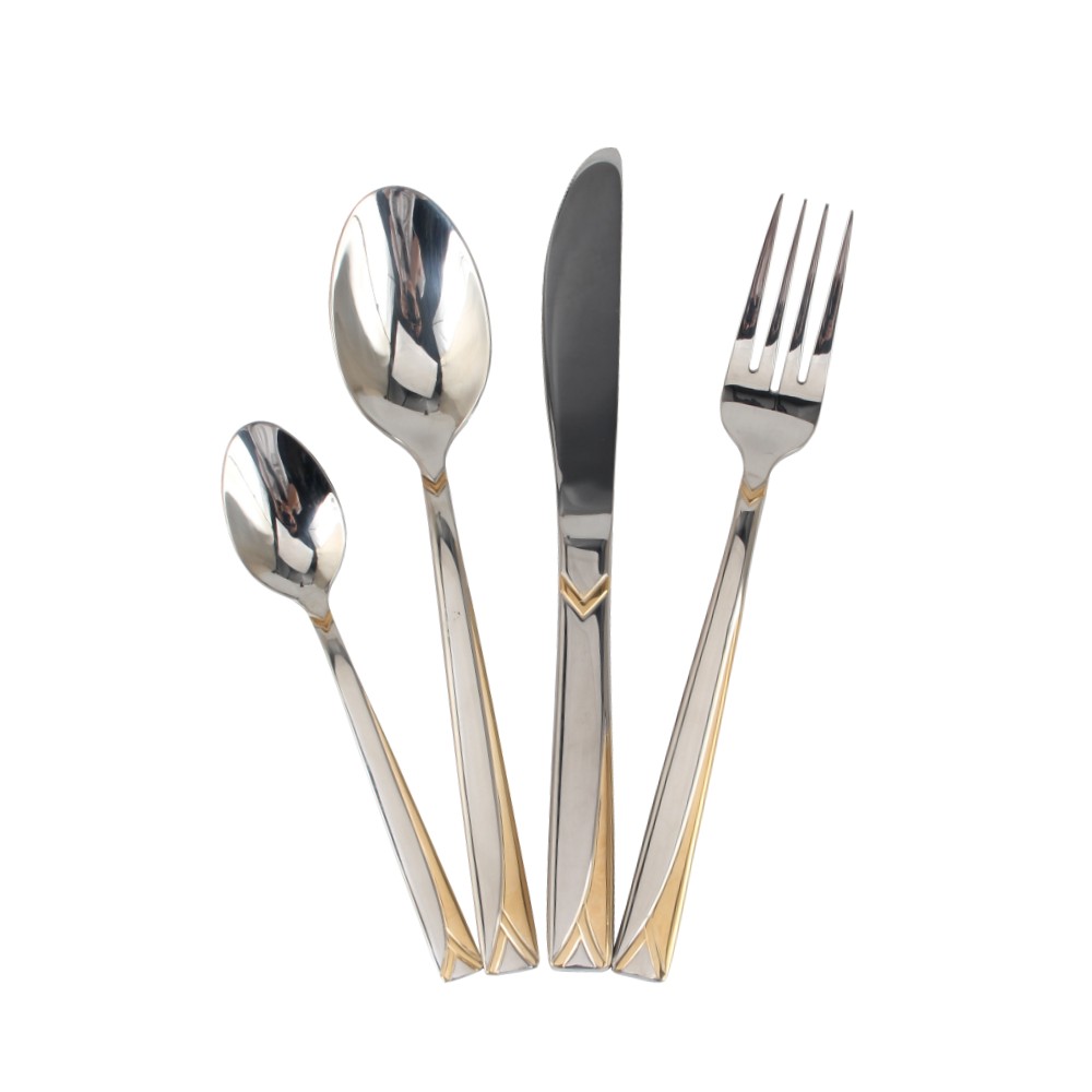 Stainless Steel Flatware Set, (65, Gold Accent)