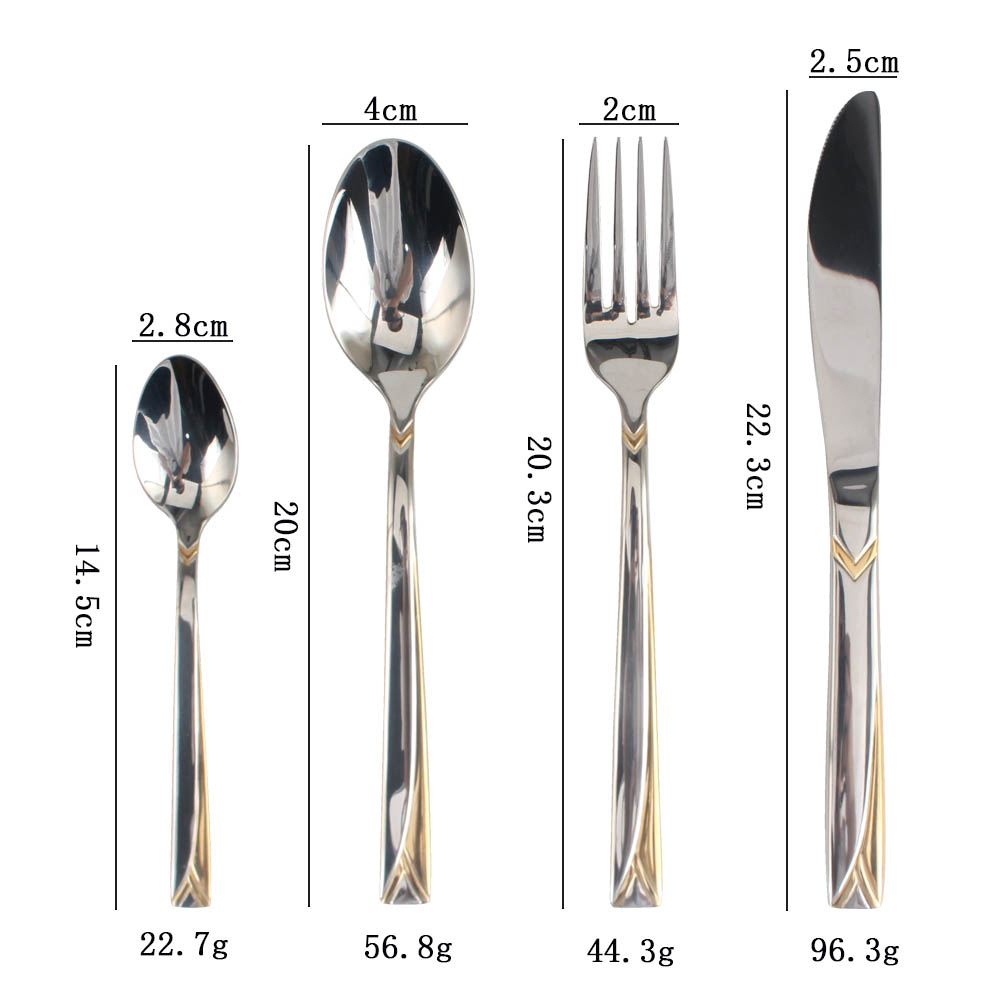 Stainless Steel Flatware Set, (65, Gold Accent)