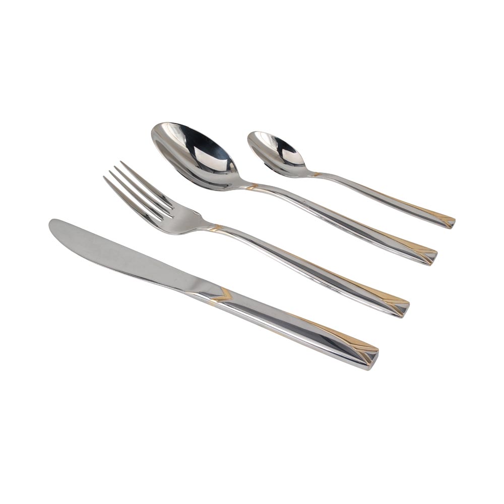 Stainless Steel Flatware Set, (65, Gold Accent)