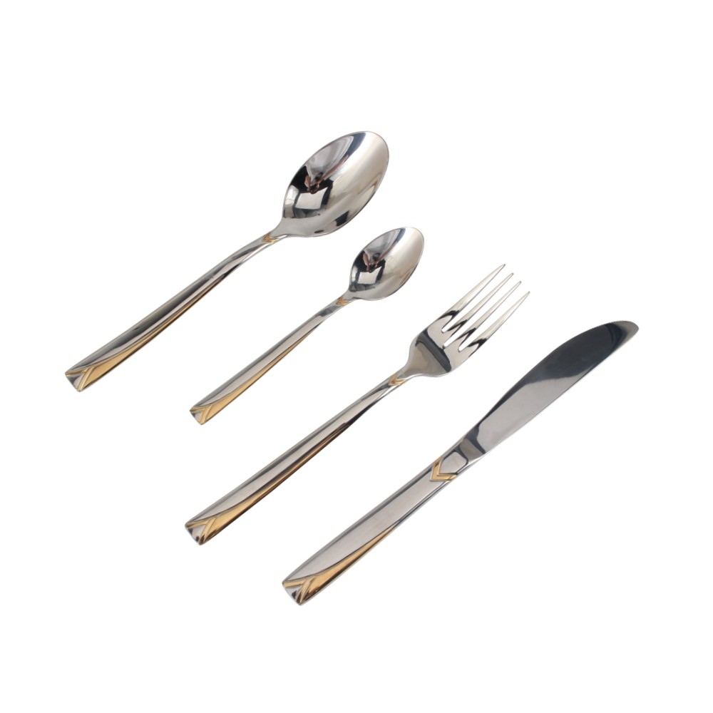 Stainless Steel Flatware Set, (65, Gold Accent)