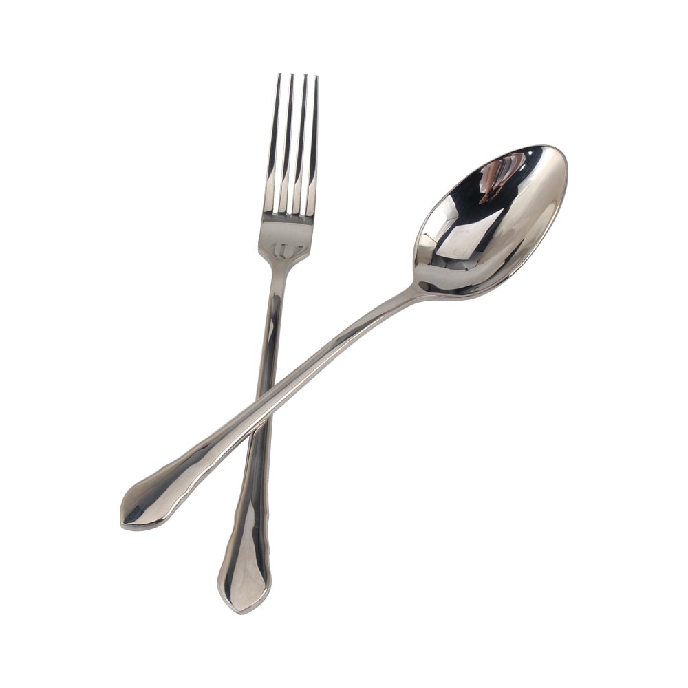 2-Piece 18/10 Stainless Steel Flatware Set（silver plated with gold accents）