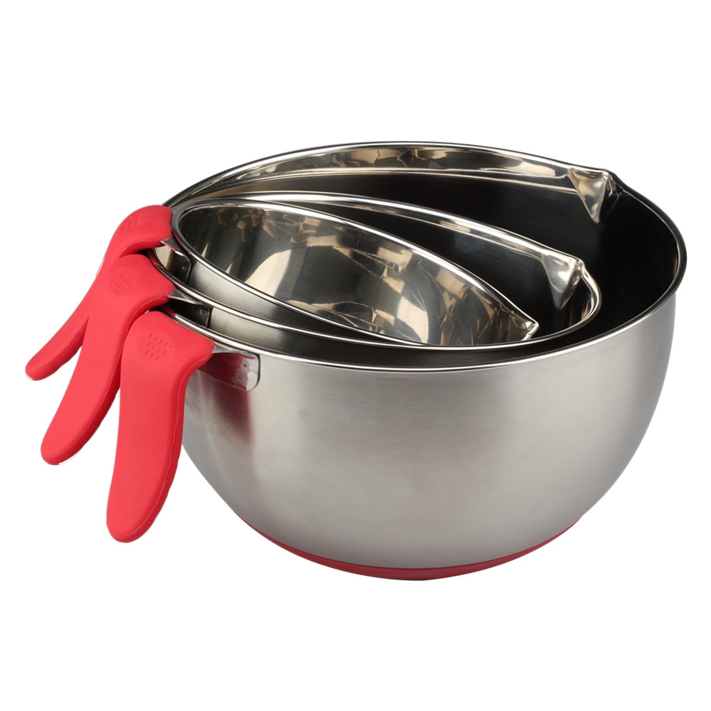 Stainless Steel Mixing Bowl Set With Long Handle