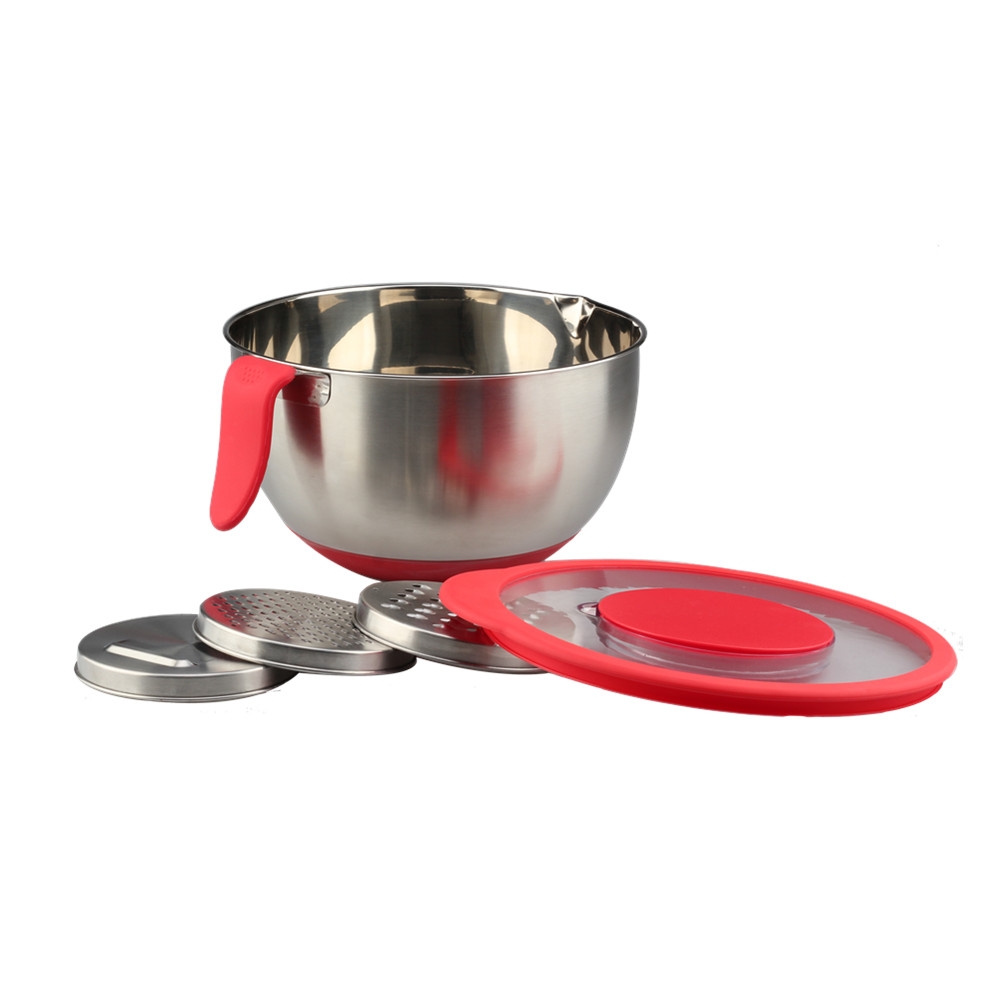 Stainless Steel Mixing Bowl Set With Long Handle