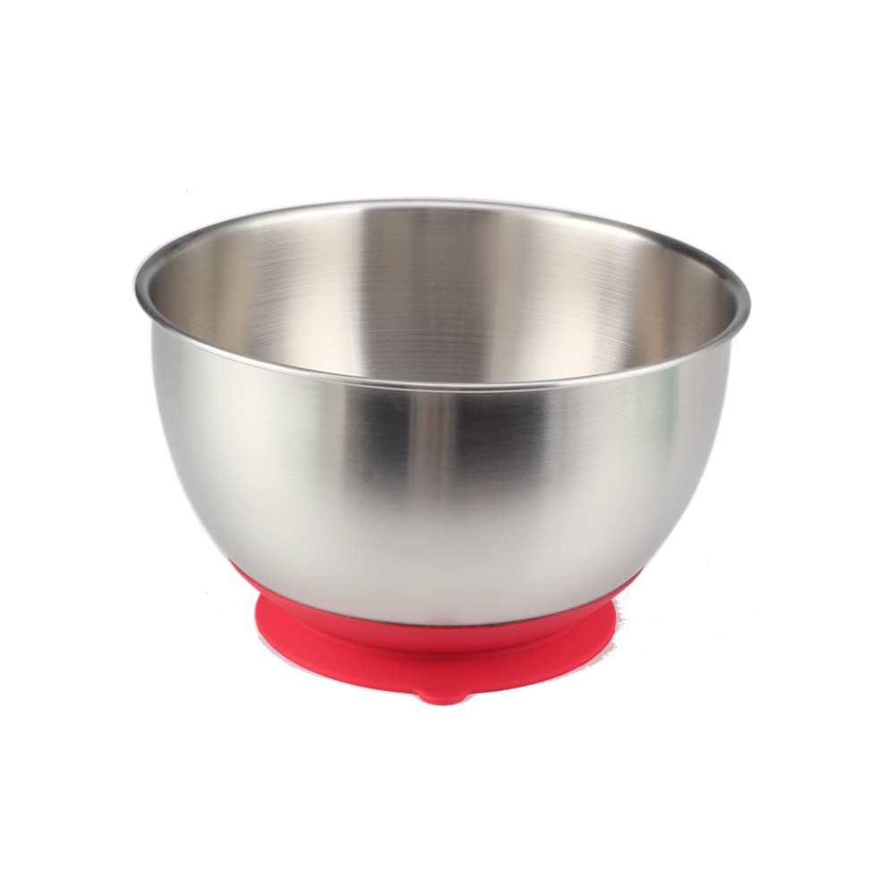 Stainless Steel Mixing Bowl With Suction Cup Silicone Bottom