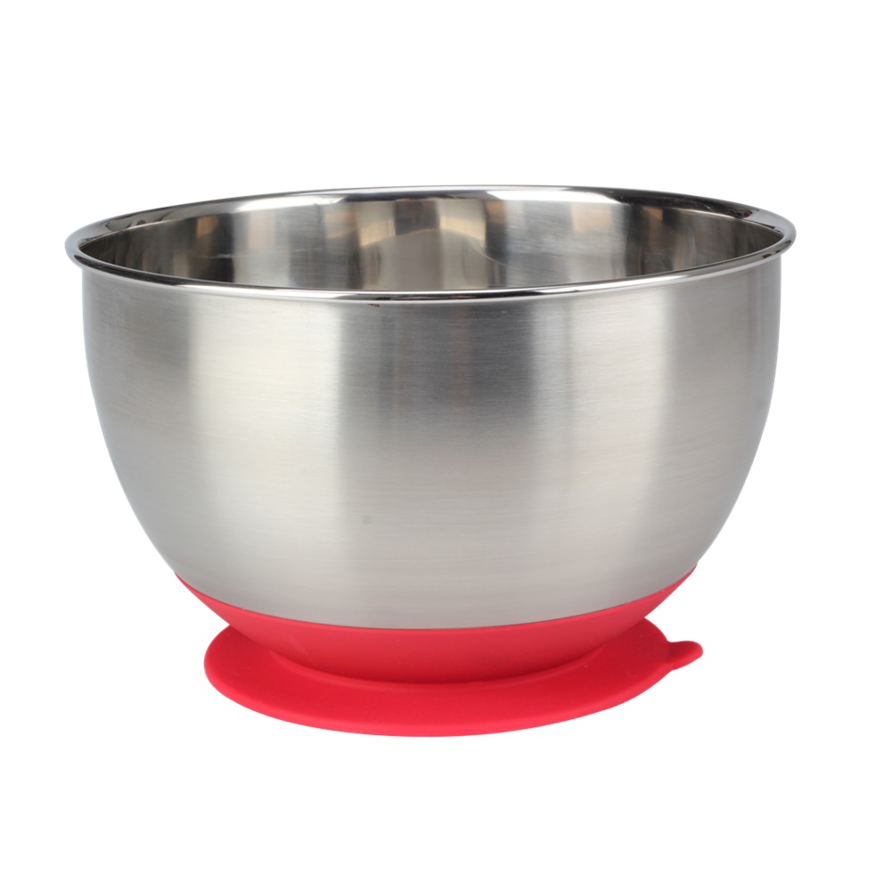 Stainless Steel Mixing Bowl With Suction Cup Silicone Bottom