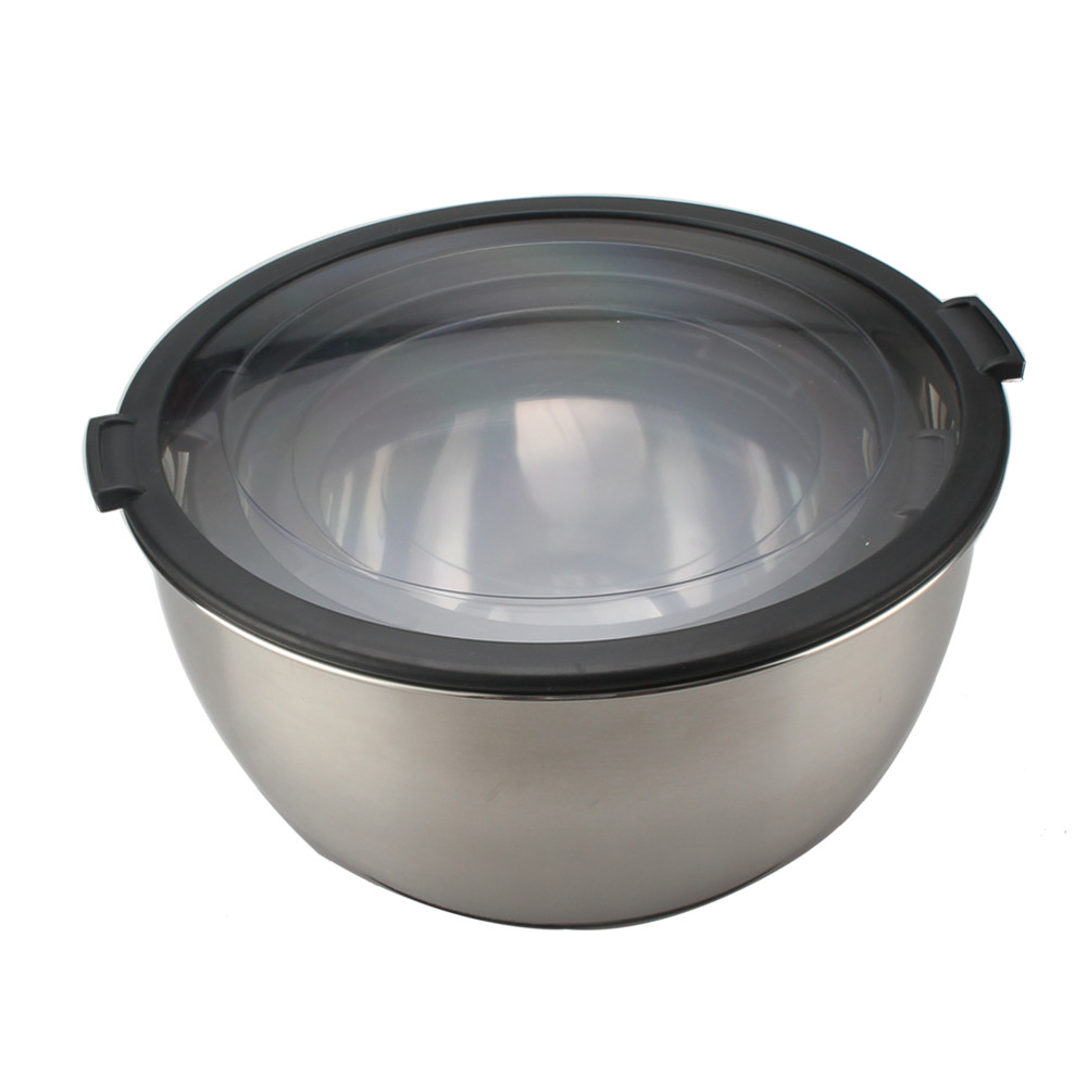 Stainless Steel Mixing Bowls With Plastic Clear Lids Set