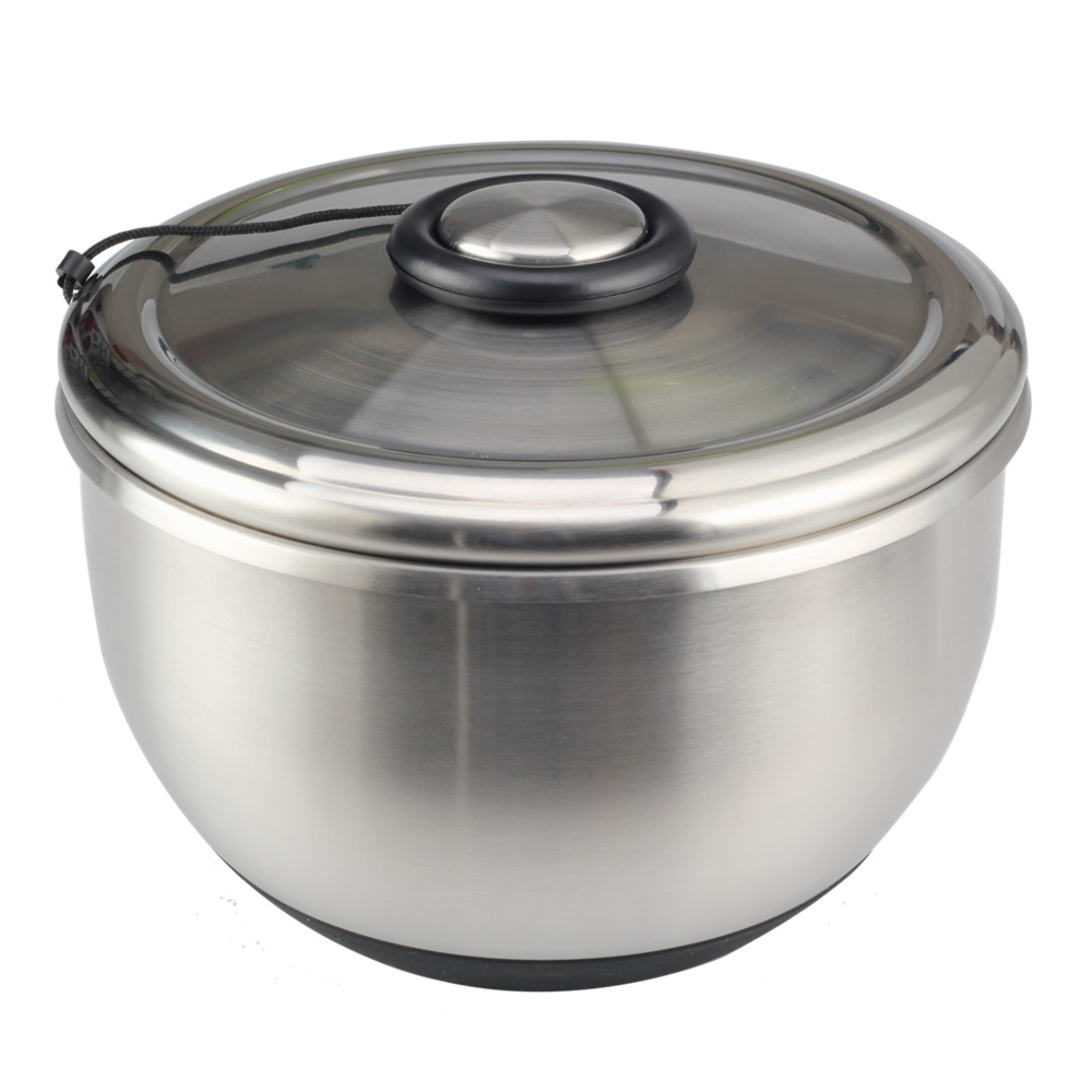 4.5qt Stainless Steel Salad Spinner, Quick And Easy Lettuce Spinner