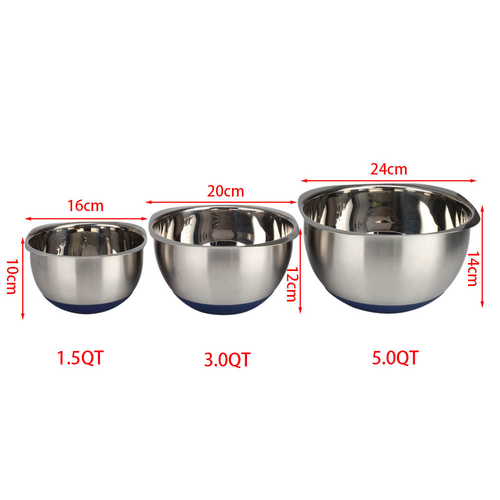 Stainless Steel Square Mixing Bowls, Food Storage Bowl Set