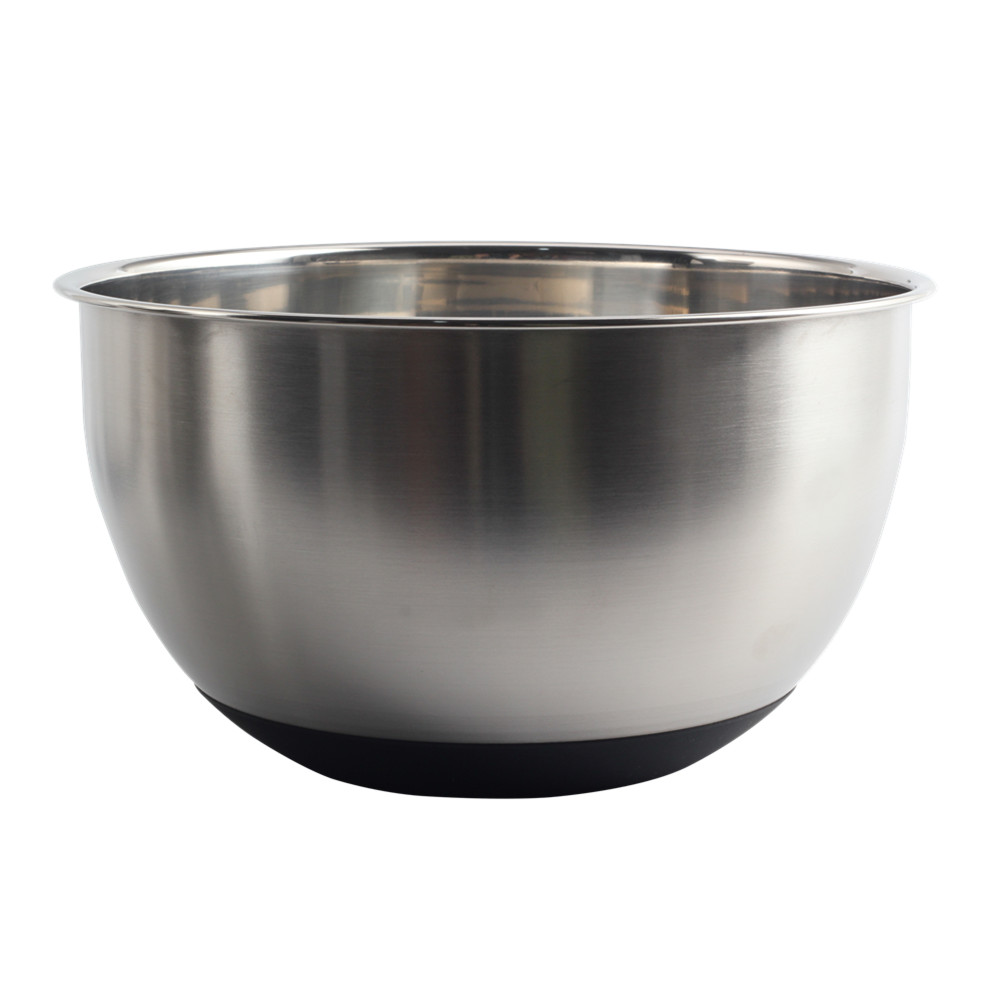 4.5QT Stainless Steel Mixing Bowl with Nonslip Silicone Bottom Metal Kitchen Bowl