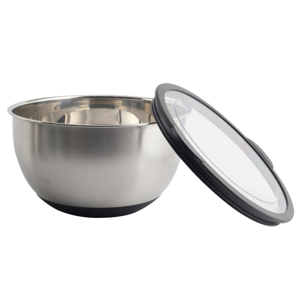 4.5QT Stainless Steel Mixing Bowl with Nonslip Silicone Bottom Metal Kitchen Bowl