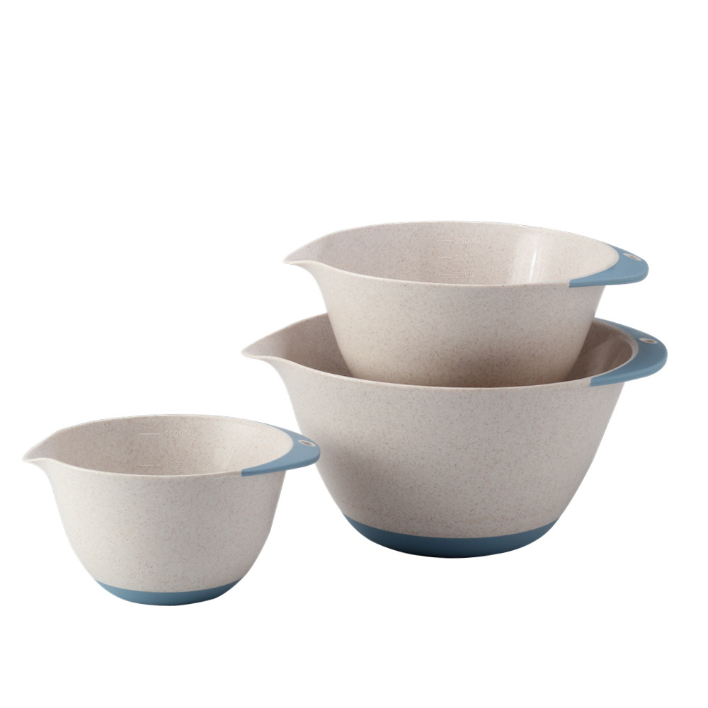 3pcs Nesting Plastic Mixing Bowls for Baking