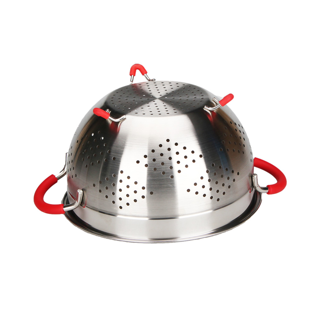 Stainless Steel Colander, Easy Grip Micro-Perforated Colander