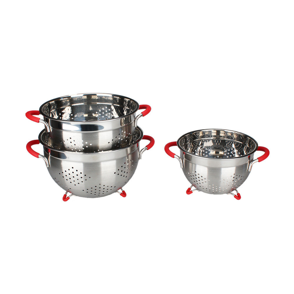 Stainless Steel Colander, Easy Grip Micro-Perforated Colander