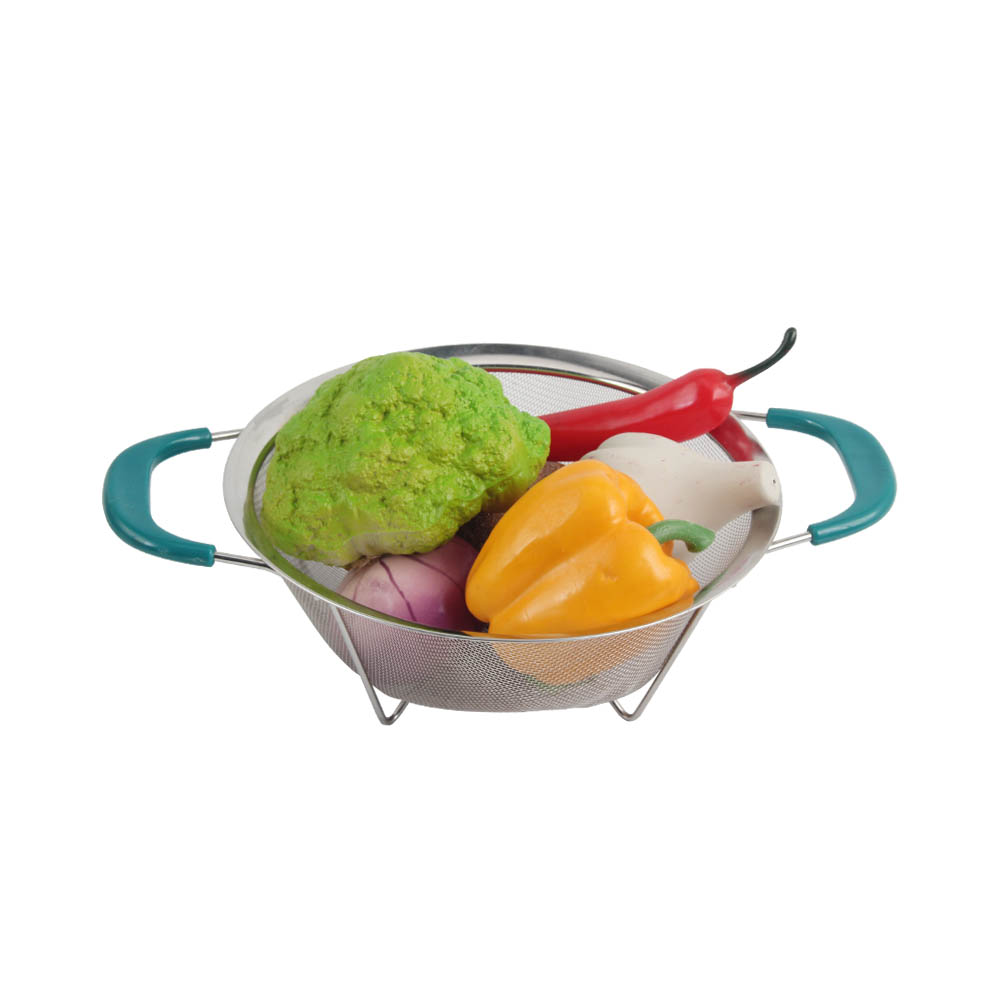 Stainless Steel Colander With Plastic Handle for Kitchen