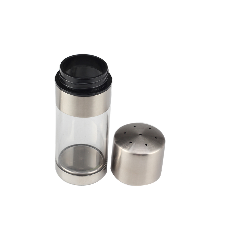 3 Pieces Salt And Pepper Mill, Manual Salt And Pepper Mill in Glass And Stainless Steel