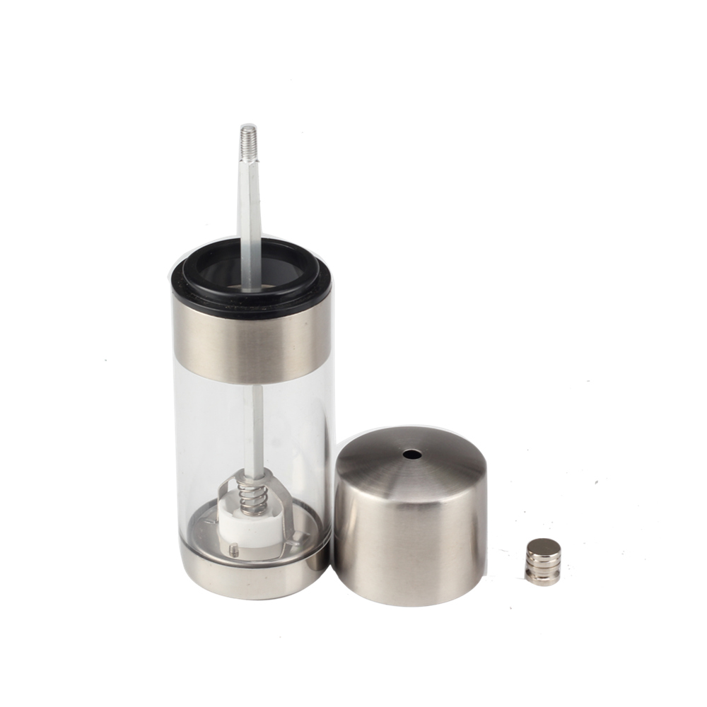 3 Pieces Salt And Pepper Mill, Manual Salt And Pepper Mill in Glass And Stainless Steel