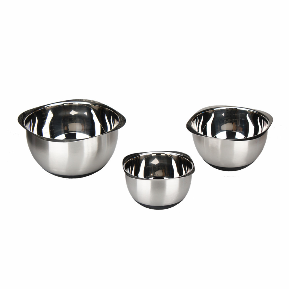 3pcs Square Mixing Bowls, Nested Bowls Kitchen Mixing