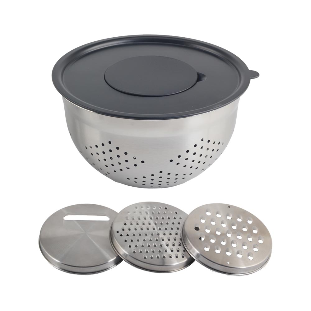 Stainless Steel Colander With 3 Different Grater