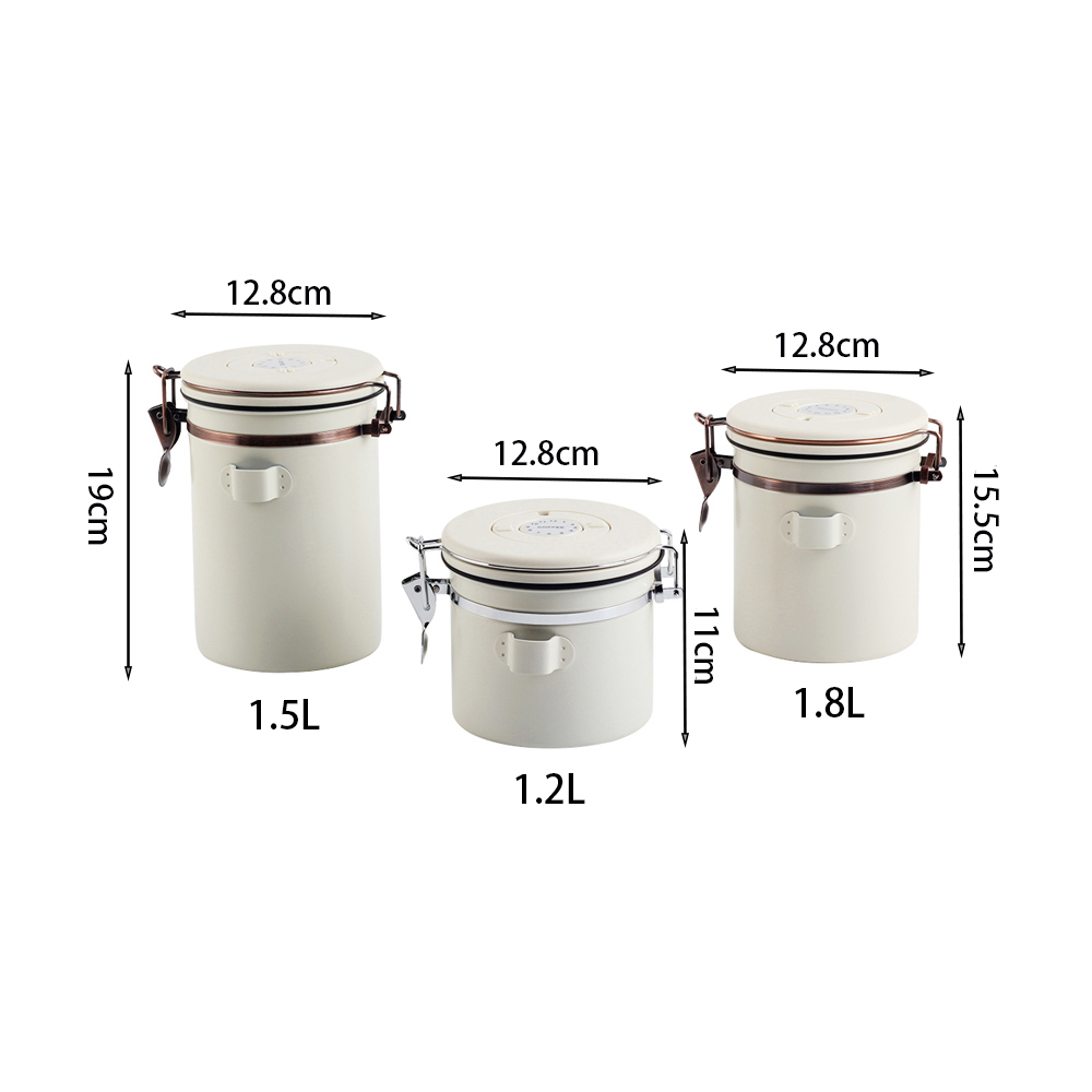 Coffee Canister With Date Track, Airtight Stainless Steel Kitchen Food Storage Container With Lids