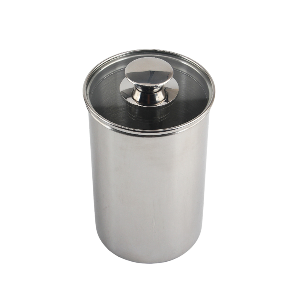 Stainless Steel Portable Storage for Coffee & Tea, Glass Lid