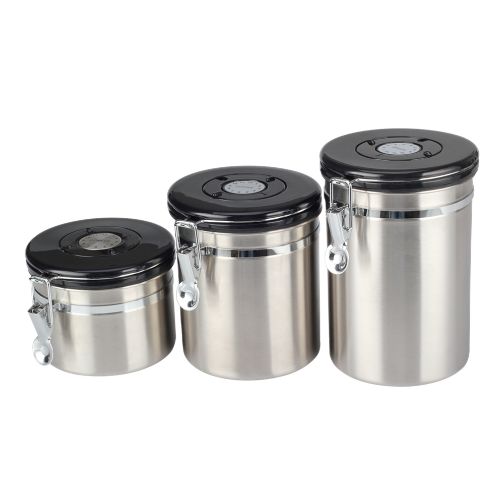 3 Sizes Airtight Stainless Steel Kitchen Food Storage Container With Lids