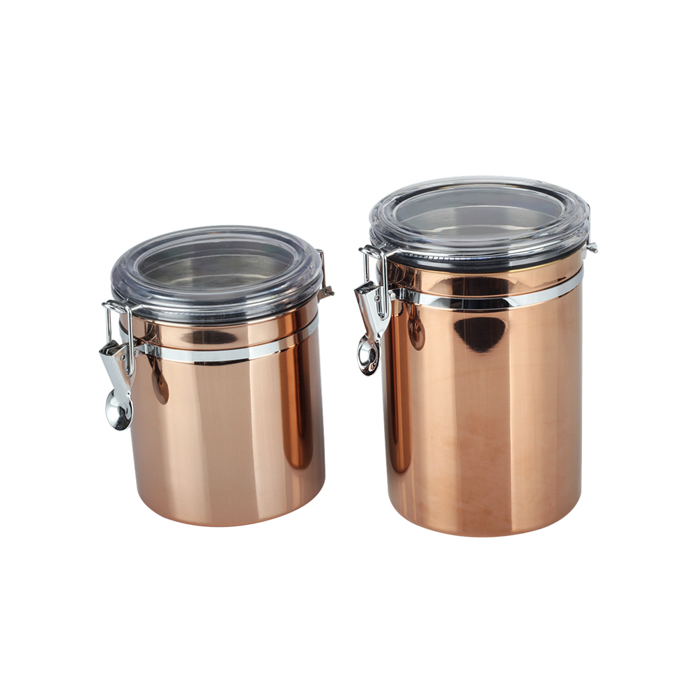 Airtight Food Storage Canister Set With Clear Lid Kitchen Containers Sets for Coffee Bean