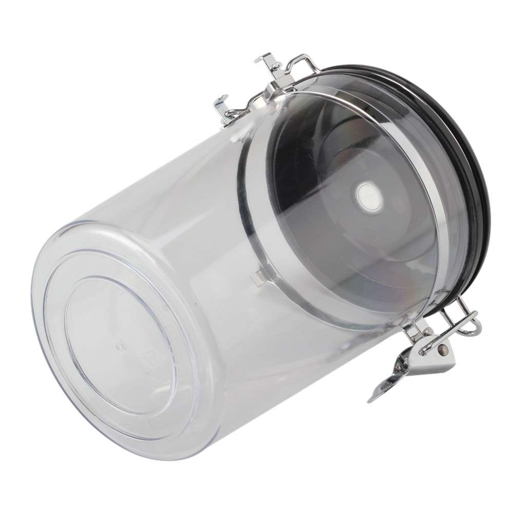 Plastic Clear Canister with Clamp Lid & Spoon