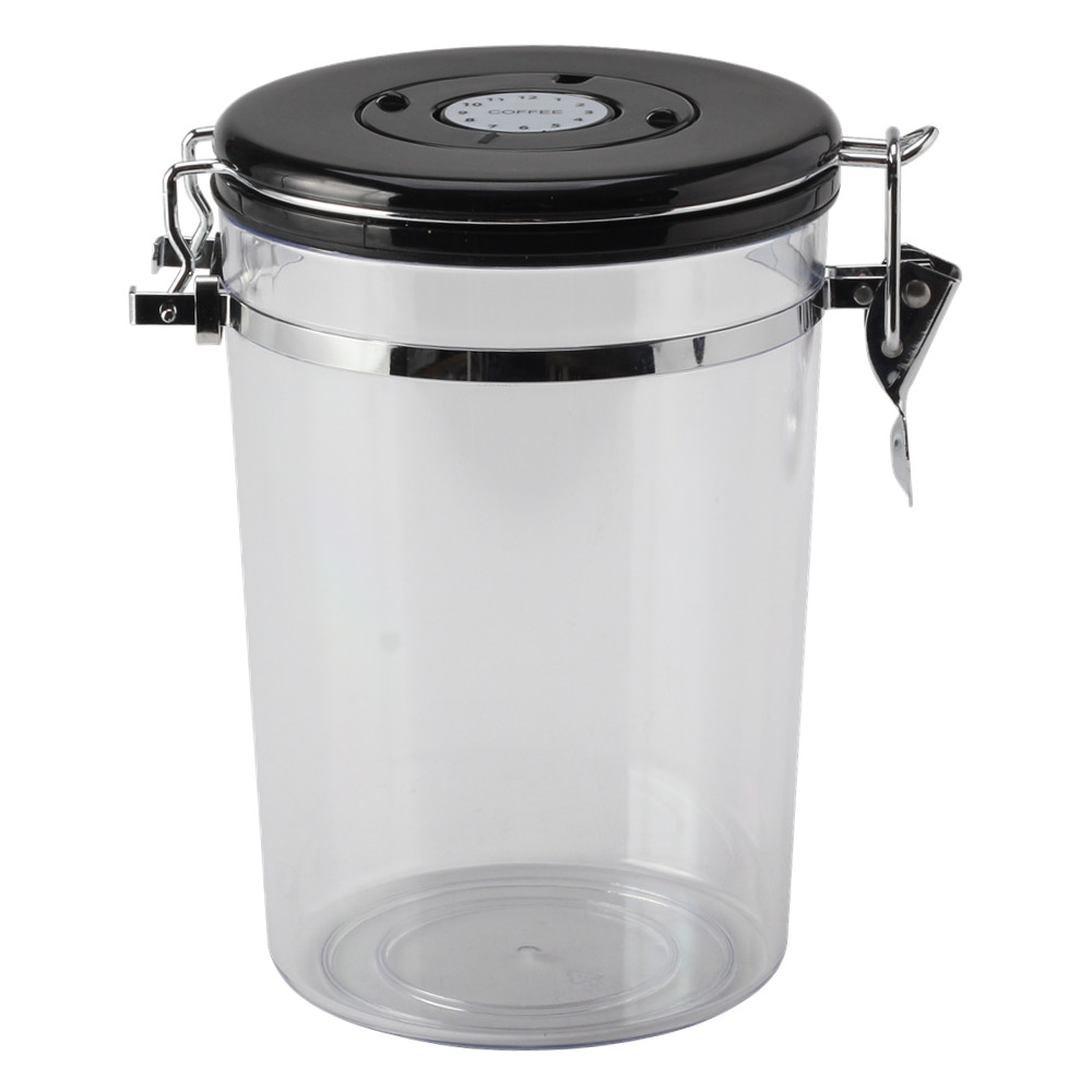 Plastic Clear Canister with Clamp Lid & Spoon