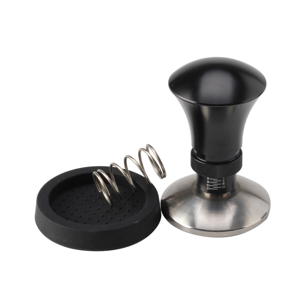 Espresso Tamper Tool, Spring Loaded Tamper With Stainless Steel Base