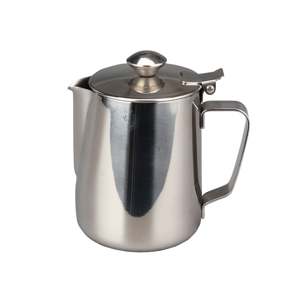 Stainless Steel Latte Milk Frothing Pitcher Jug With Lid